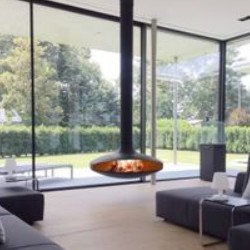 Indoor Firewood Burning Hanging Fireplace