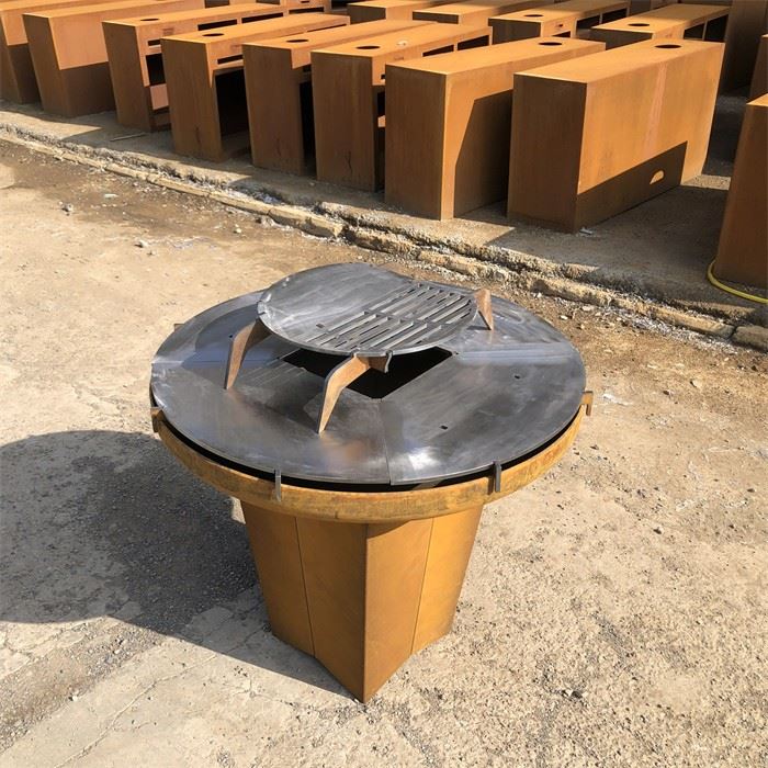 Outdoor Life Lover Rusty Exterior Corten Steel Bbq Grill