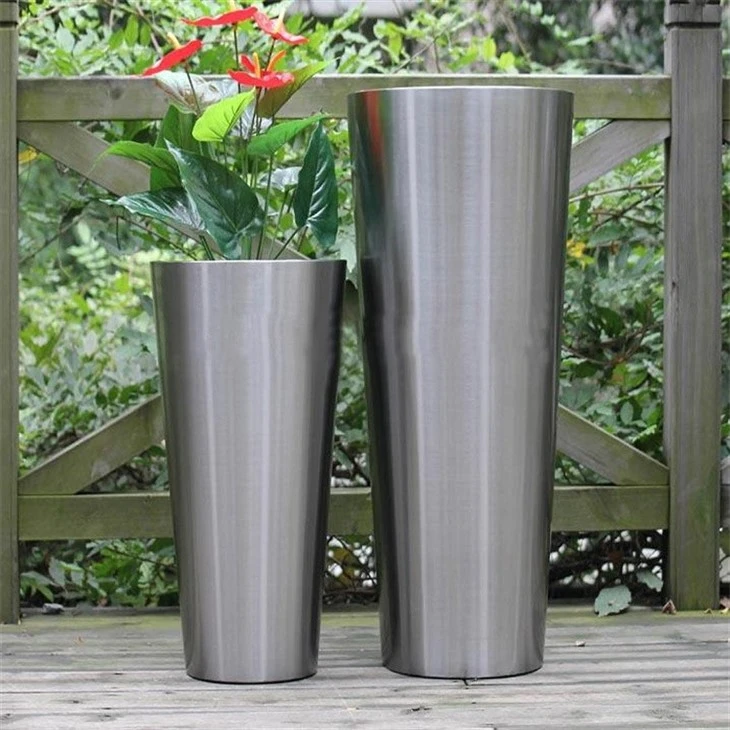 Stainless Steel 304 Polished Flowerpot